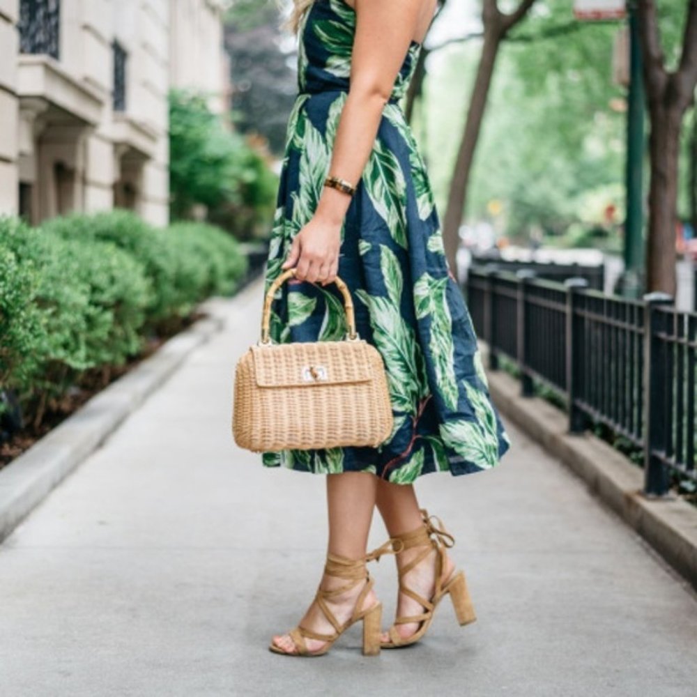 Ann Taylor Amalfi Palm Print Dress